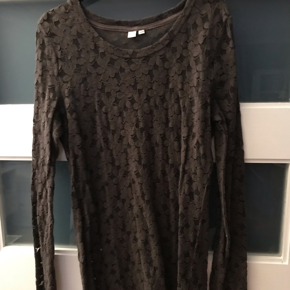 Floral lace olive green top